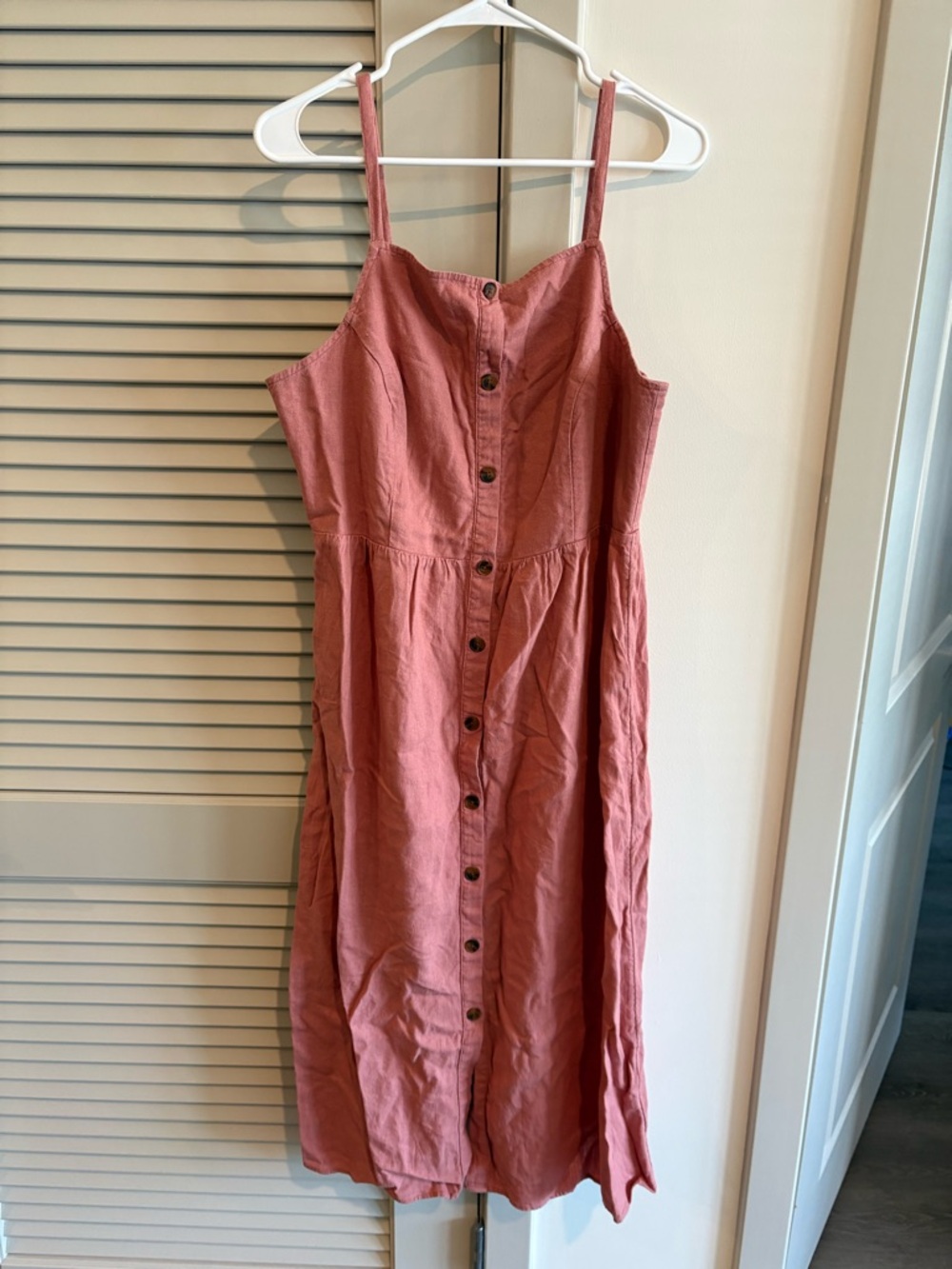 Old Navy Women’s Rose-Pink Button-Front Midi Sundress * Size L*